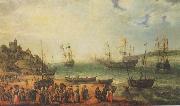 WILLAERTS, Adam The Prince Royal and other shipping in an Estuary USA oil painting artist